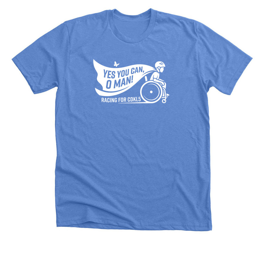 Racing for CDKL5, a Heather Columbia Blue Premium Unisex Tee