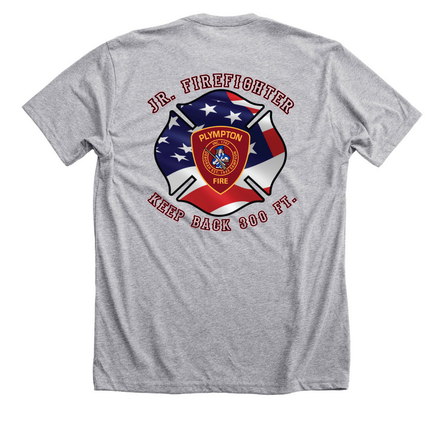 JR FIREFIGHTER, a Athletic Heather Premium Unisex Tee (back-view)