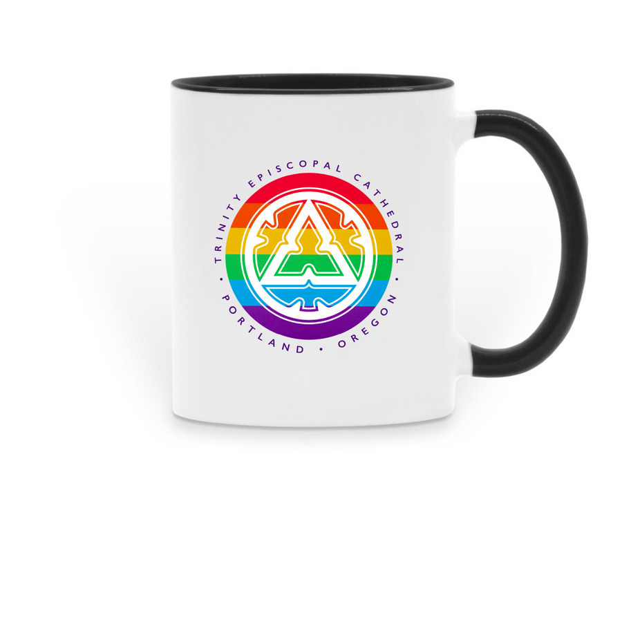 Trinity Pride Mug, a Black Two-Tone Ceramic Mug