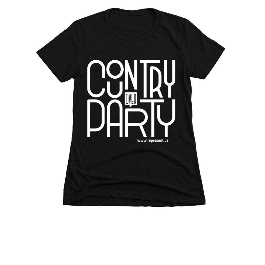 Country Over Party, a Black Women's Slim Fit Tee