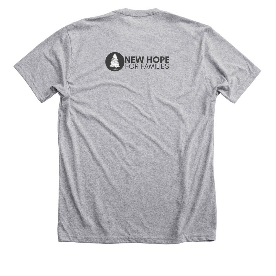 BE THE VILLAGE, a Athletic Heather Premium Unisex Tee (back-view)
