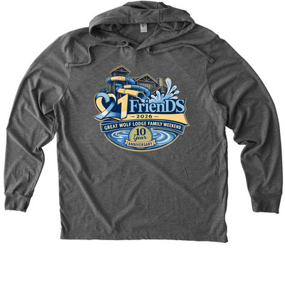 Great Wolf Lodge Family Weekend 2026, a Aluminum Grey Allmade Eco Triblend Hoodie Tee