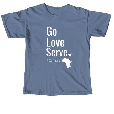 Help Send The Campbell's To Zambia, a Blue Jean Comfort Colors Unisex Tee