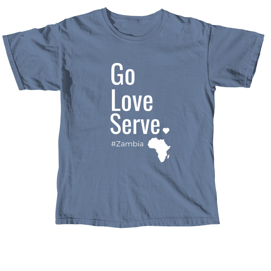 Help Send The Campbell's To Zambia, a Blue Jean Comfort Colors Unisex Tee