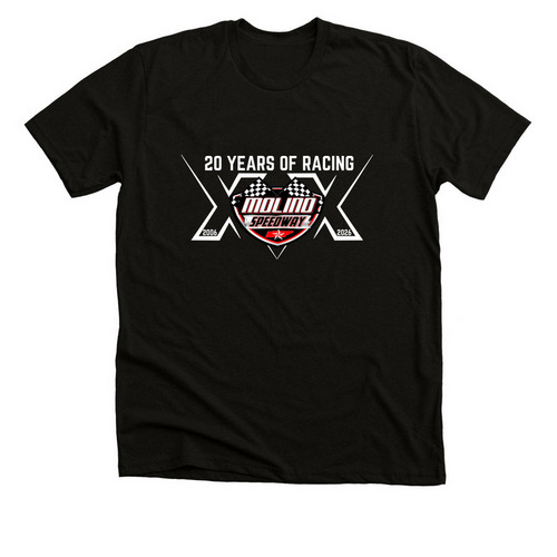 Molino Speedway 20 Years of Racing, a Solid Black Blend Premium Unisex Tee