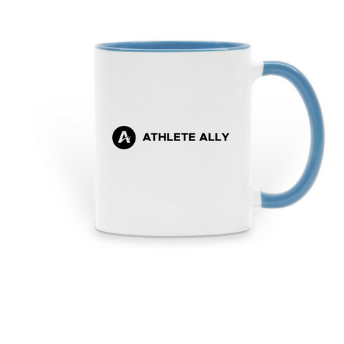 Athlete Ally Coffee Mug, a Light Blue Two-Tone Ceramic Mug
