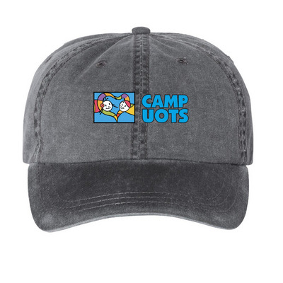 Hats, a Black Printed Pigment Dye Baseball Cap