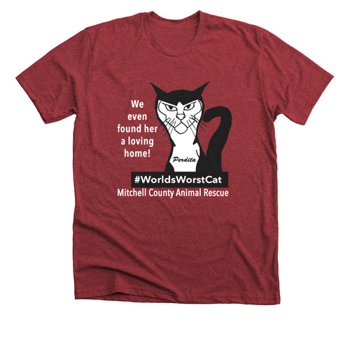 #WorldsWorstCat T-shirt, a Heather Canvas Red Premium Unisex Tee