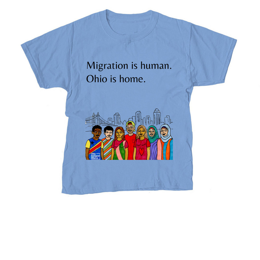 (Front-Only) Ohio Is Home, a Carolina Blue Youth Unisex Tee
