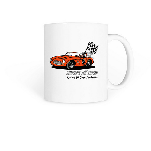 Owen's Pit Crew - Classic Car Mug, a White Coffee Mug