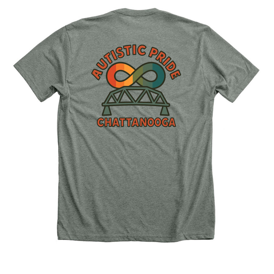 Radically Autistic, a Deep Heather Premium Unisex Tee (back-view)