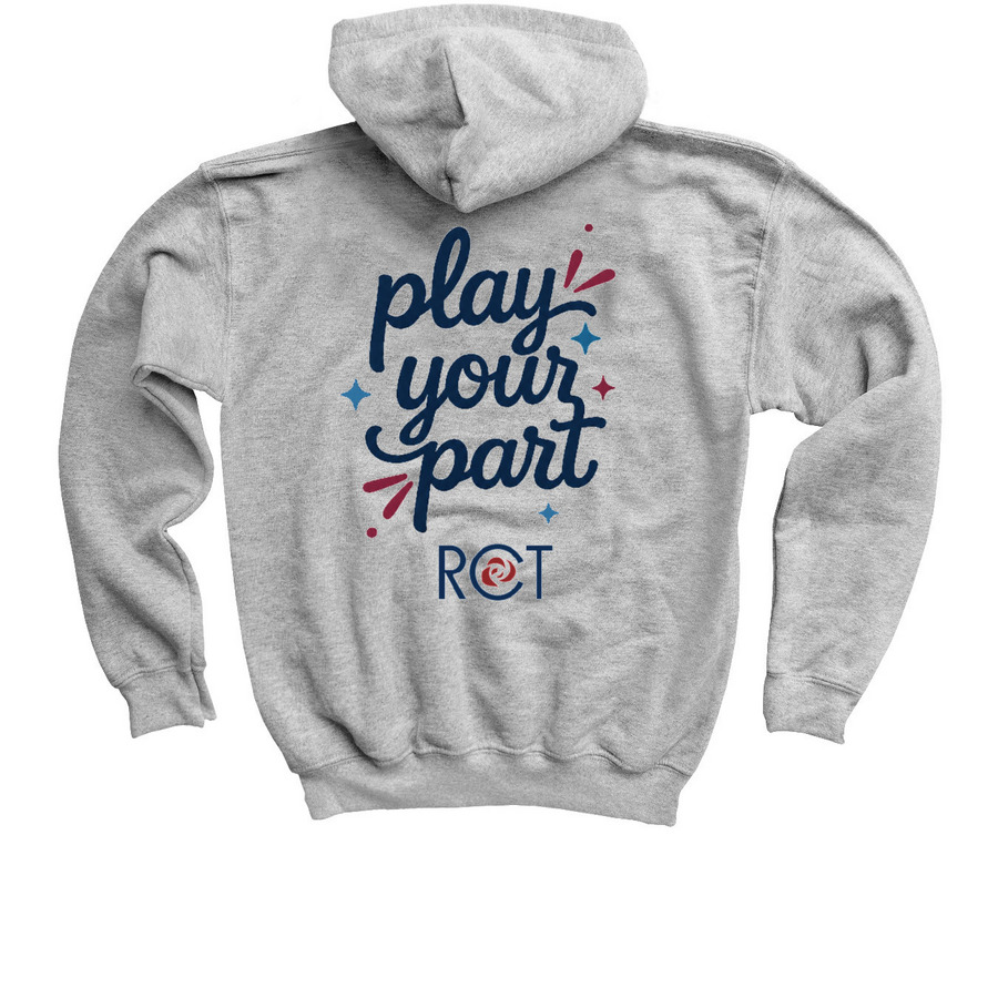 Play Your Part Collection, a Sport Grey Youth Pullover Hoodie (back-view)