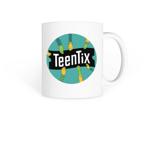 TeenTix "All Hands In" Mug, a White Coffee Mug
