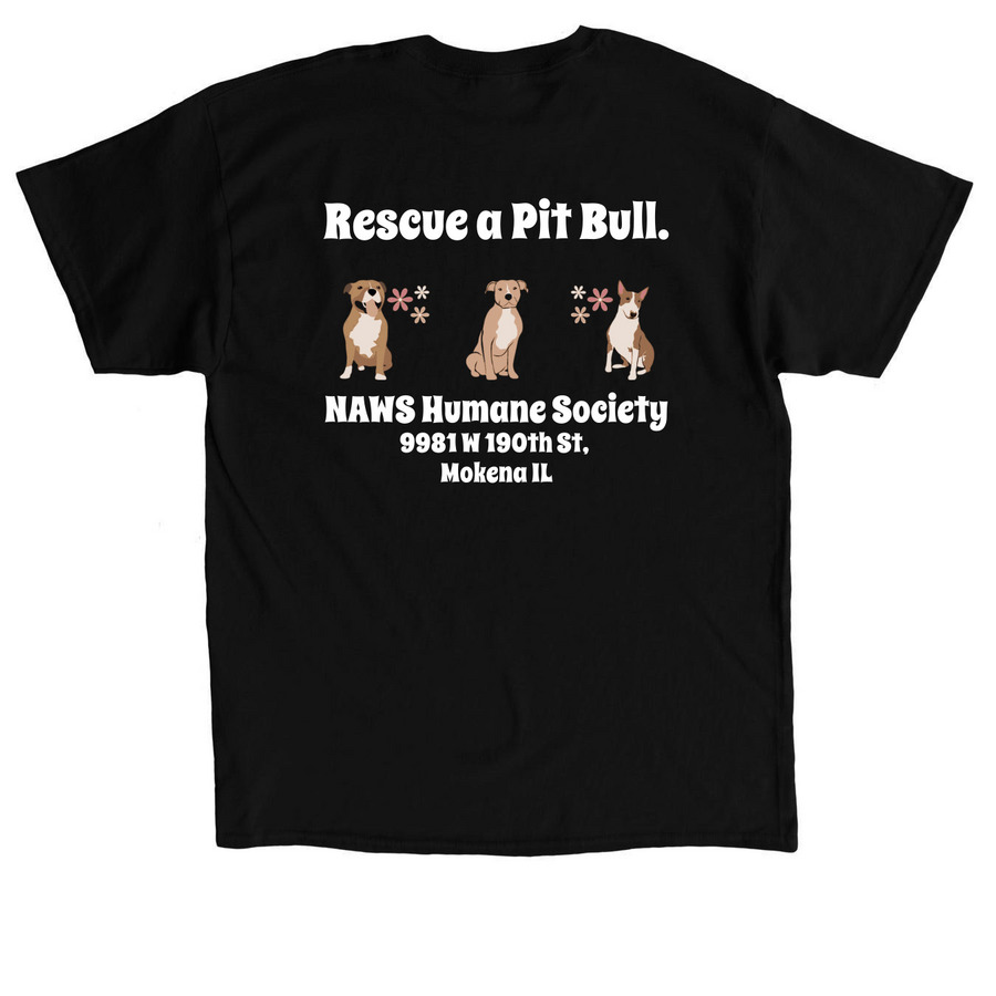 Break the Stereotype, Rescue a Pit Bull, a Black Classic Unisex Tee (back-view)