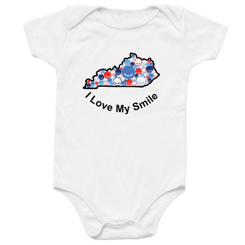Love Your Smile Month Onesie, a White Infant Onesie