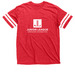 JLGC Jersey Tee, a Vintage Red / White Football Jersey Tee