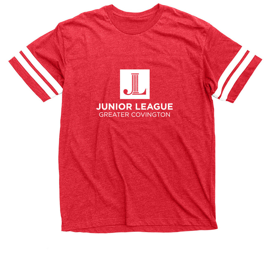 JLGC Jersey Tee, a Vintage Red / White Football Jersey Tee