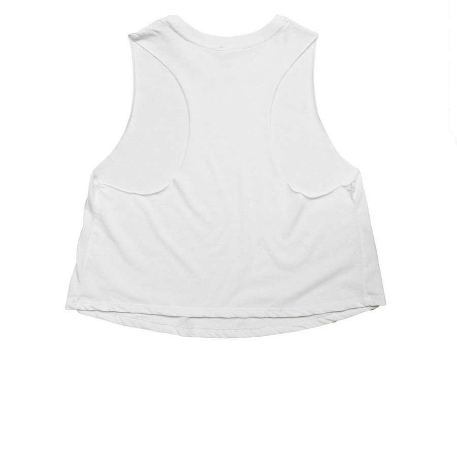 dog mom shirt, a Solid White Blend Women's Cropped Racerback Tank (back-view)