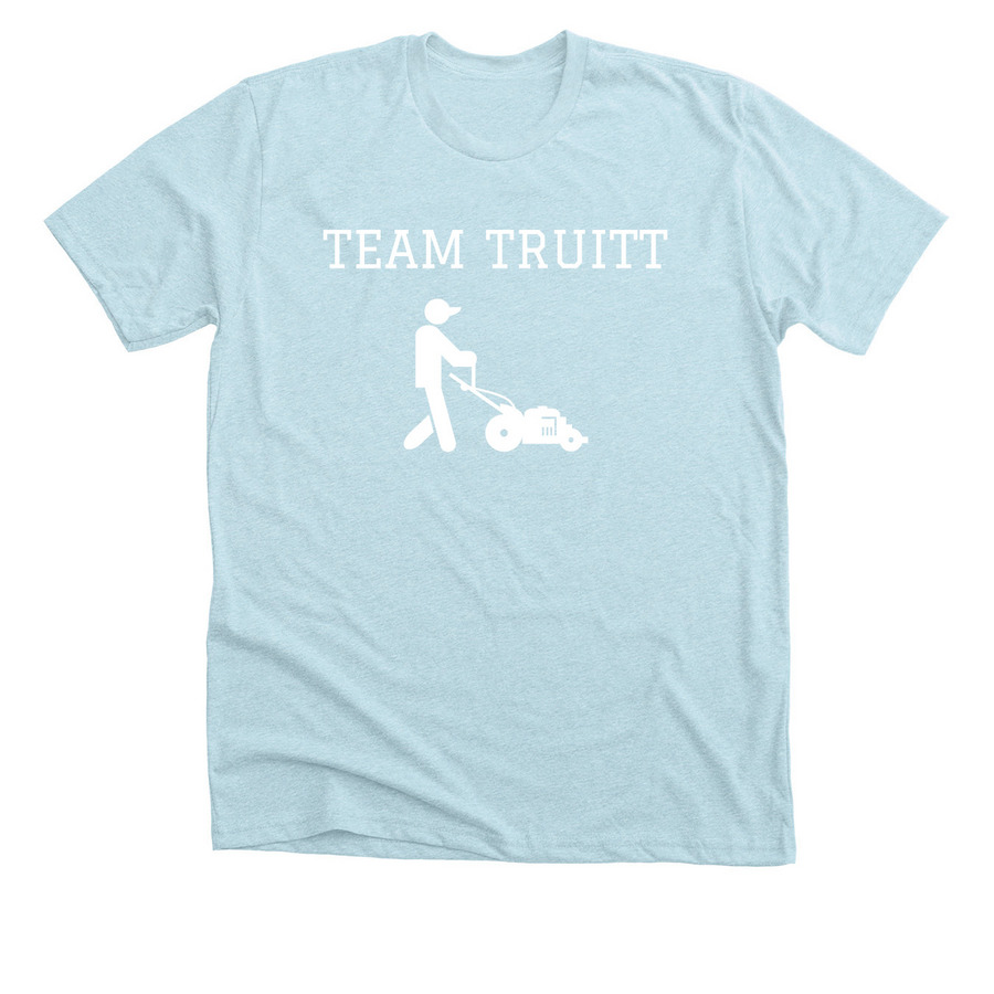 Team Truitt "Yard Man", a Heather Ice Blue Premium Unisex Tee