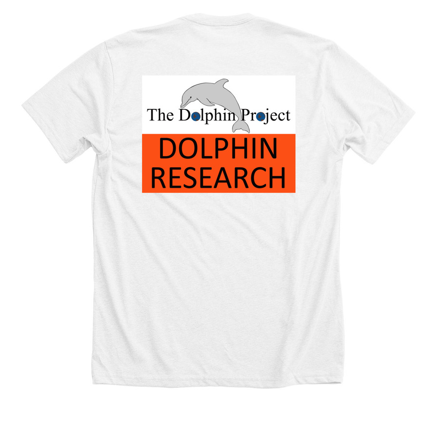 TDP Research, a Solid White Blend Premium Unisex Tee (back-view)
