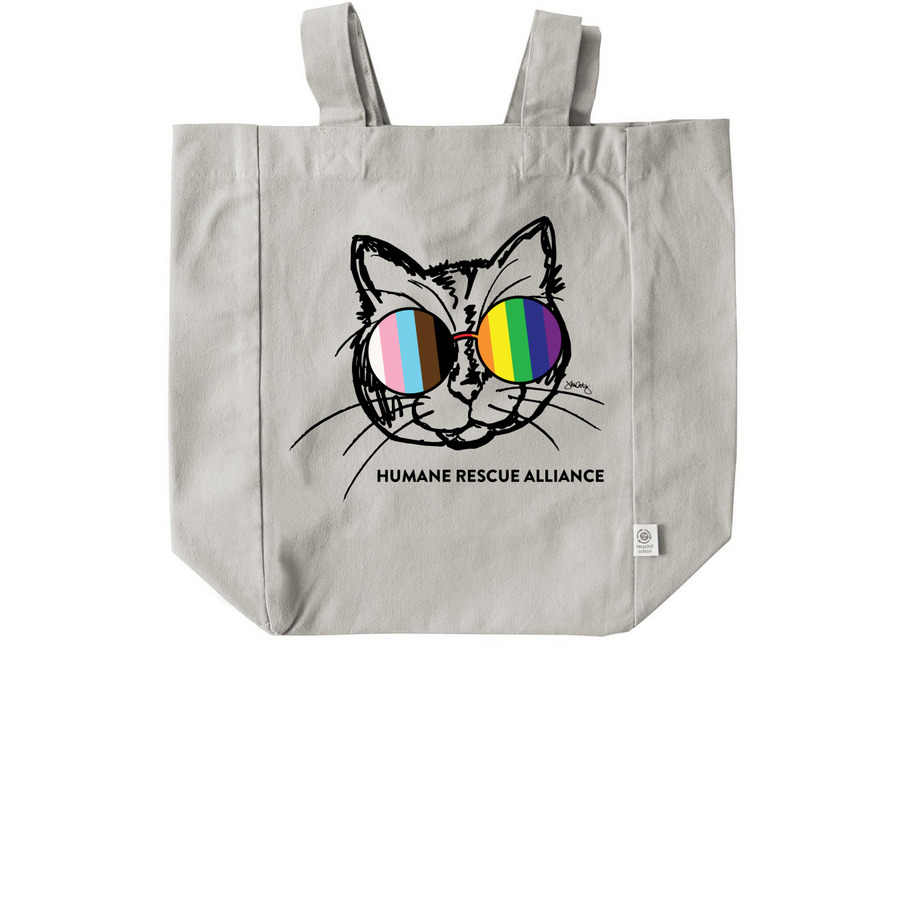HRA Pride Cat & Dog Tote, a Natural Recycled Cotton Tote Bag