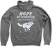 HOPE OF WYOMING, a Deep Heather Zip Up Hoodie (back-view)