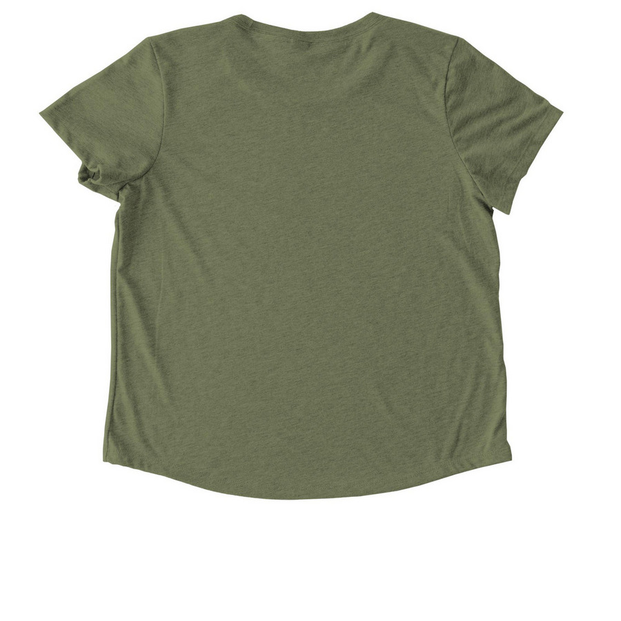 Sweet Ts, a Olive You Green Allmade Eco Triblend Women?s Scoop Neck Tee (back-view)