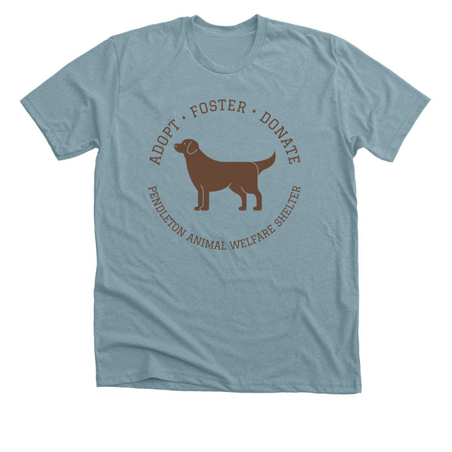 Adopt Foster Donate - Labrador, a Heather Blue Lagoon Premium Unisex Tee