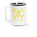 Wild Hornets Roast-Ready Travel Mug, a White Stainless Steel Travel Mug (back-view)
