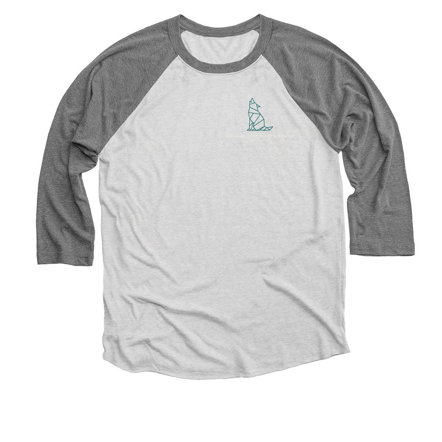 Chimera Sanctuary & Rescue Merch!, a Premium Heather and Heather White 3/4 Sleeve Baseball Tee
