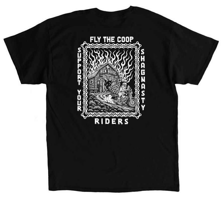 Support Your Shagnasty Rider Al "Coop" Cooper, a Black Classic Unisex Tee (back-view)