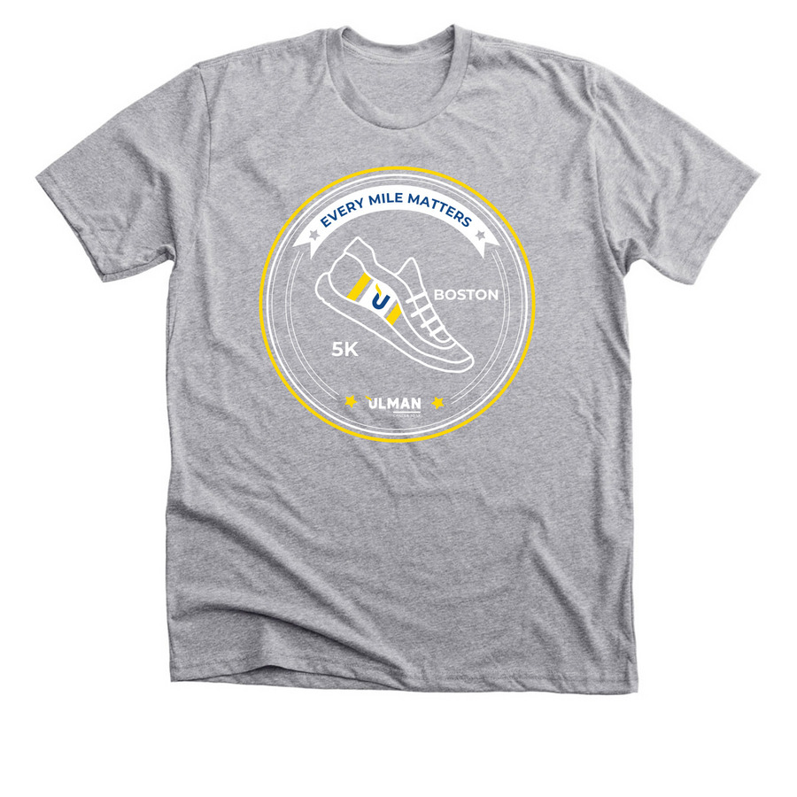 Cancer to 5K Boston 2022, a Athletic Heather Premium Unisex Tee