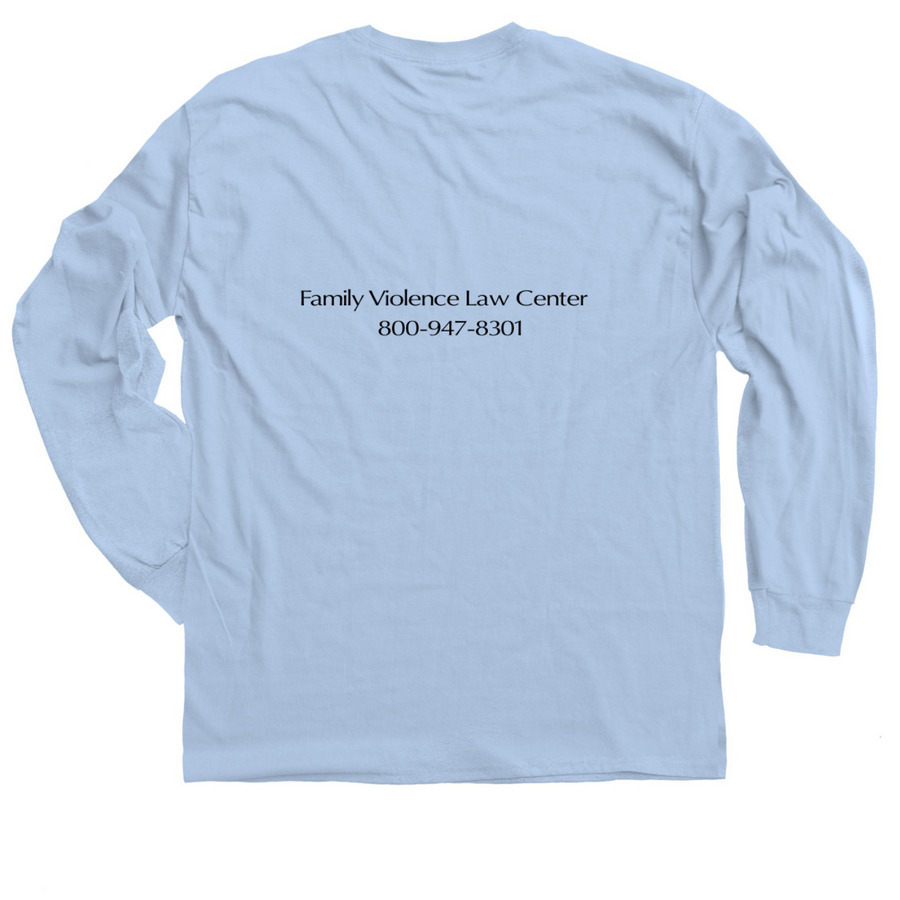 Wear Your Support, a Light Blue Classic Long Sleeve Tee (back-view)