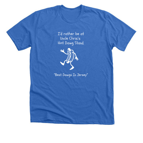 Hot Dawg, a Heather True Royal Premium Unisex Tee