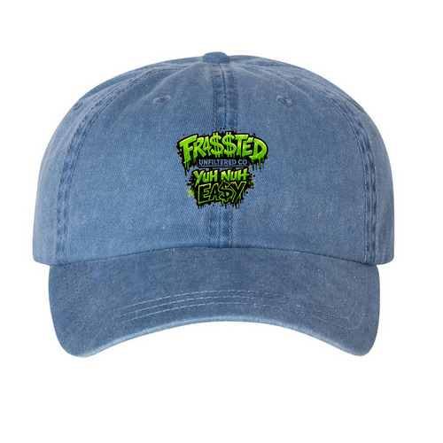 FRA$$TED UNFILTERED CO, a Royal Blue Printed Pigment Dye Baseball Cap