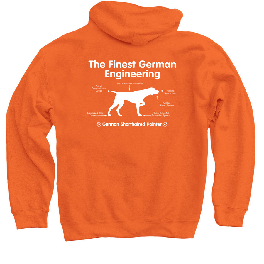 German Engineering Shirts, a Orange Pullover Hoodie (back-view)