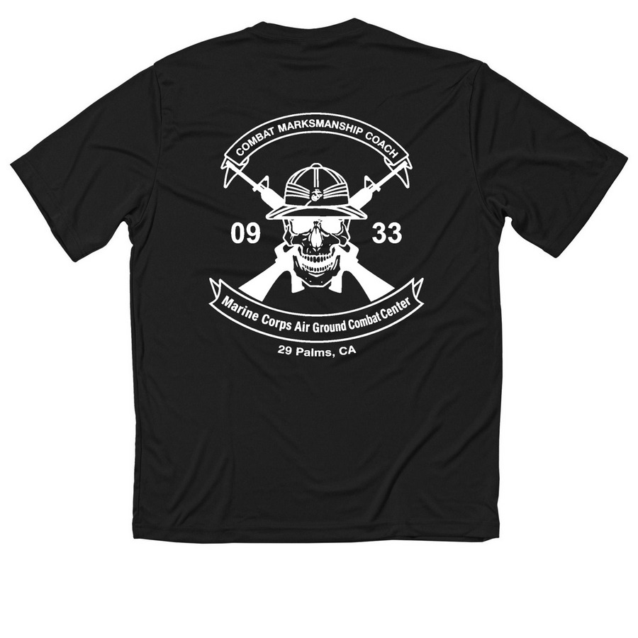 USMC CMC 0933, a Black Classic Performance Tee (back-view)