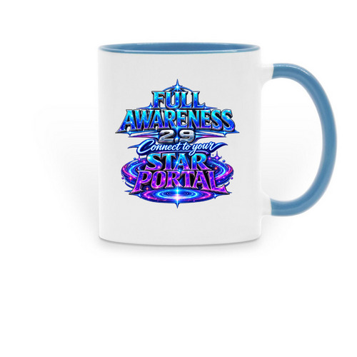 Full awareness cup, a Light Blue Two-Tone Ceramic Mug