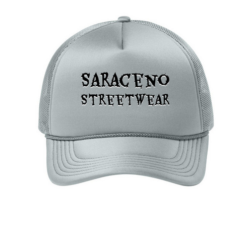 Saraceno Streetwear Hat, a Silver Printed Foam Trucker Hat