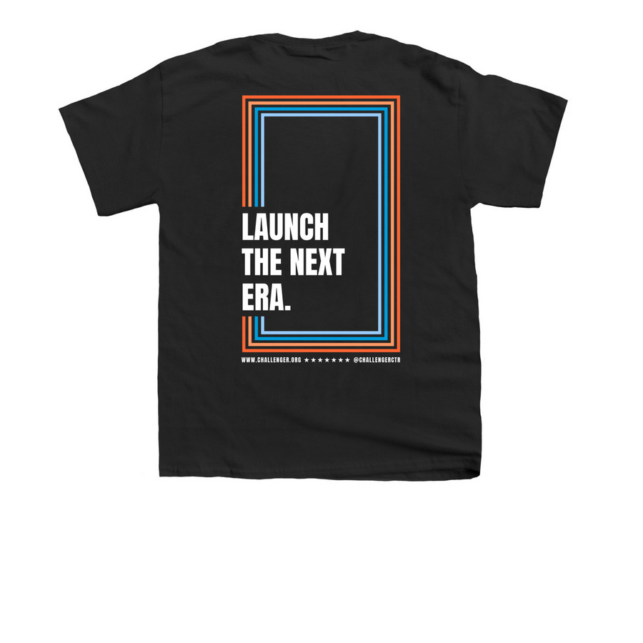 Launch the Next Era Shirt, a Black Youth Unisex Tee (back-view)
