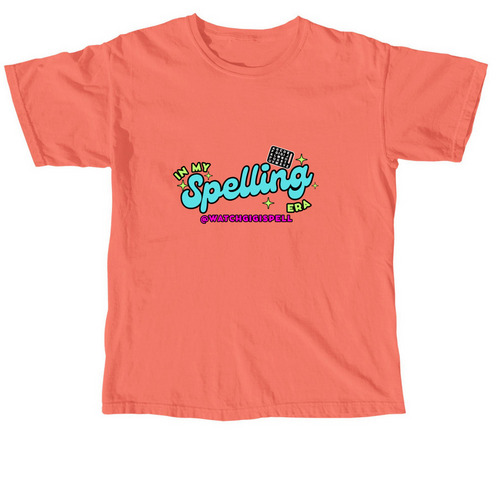 Watch Gigi Spell - In my Spelling Era, a Neon Red Orange Comfort Colors Unisex Tee