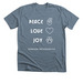 Peace Love Joy, a Heather Slate Premium Unisex Tee