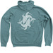 Humpback Happiness III, a Heather Deep Teal Zip Up Hoodie (back-view)