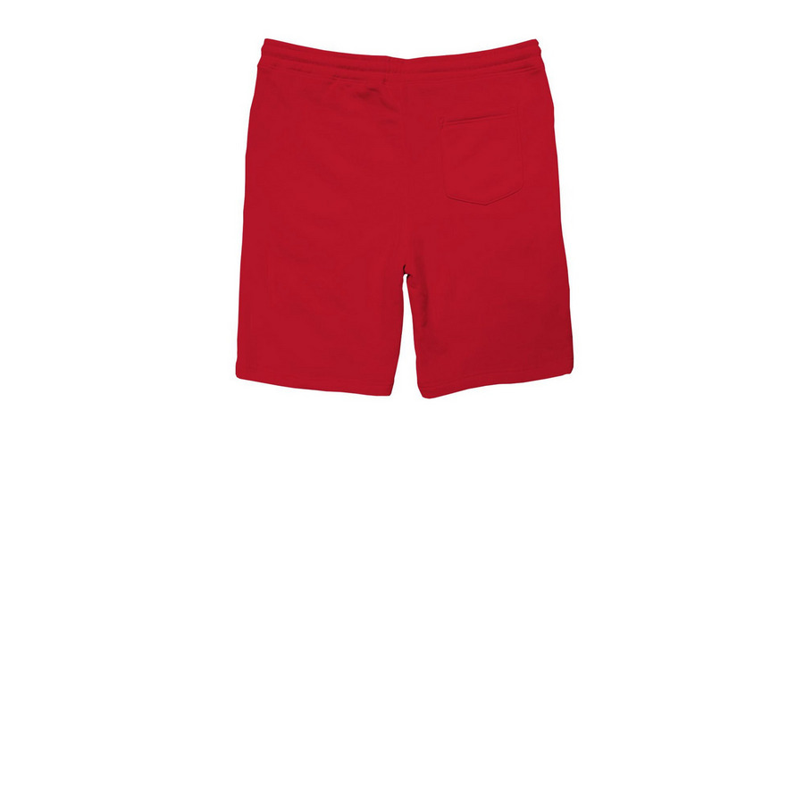 #MEAction heart fleece jogger shorts, a Red Midweight Fleece Shorts (back-view)