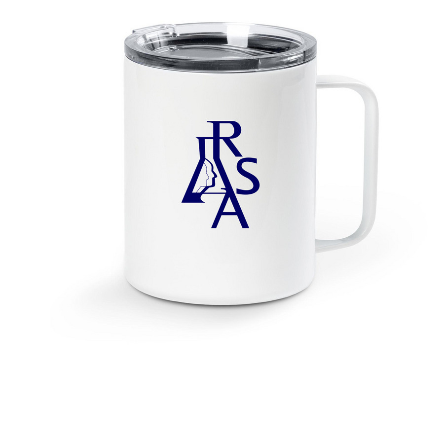 RSA Travel Mug, a White Stainless Steel Travel Mug