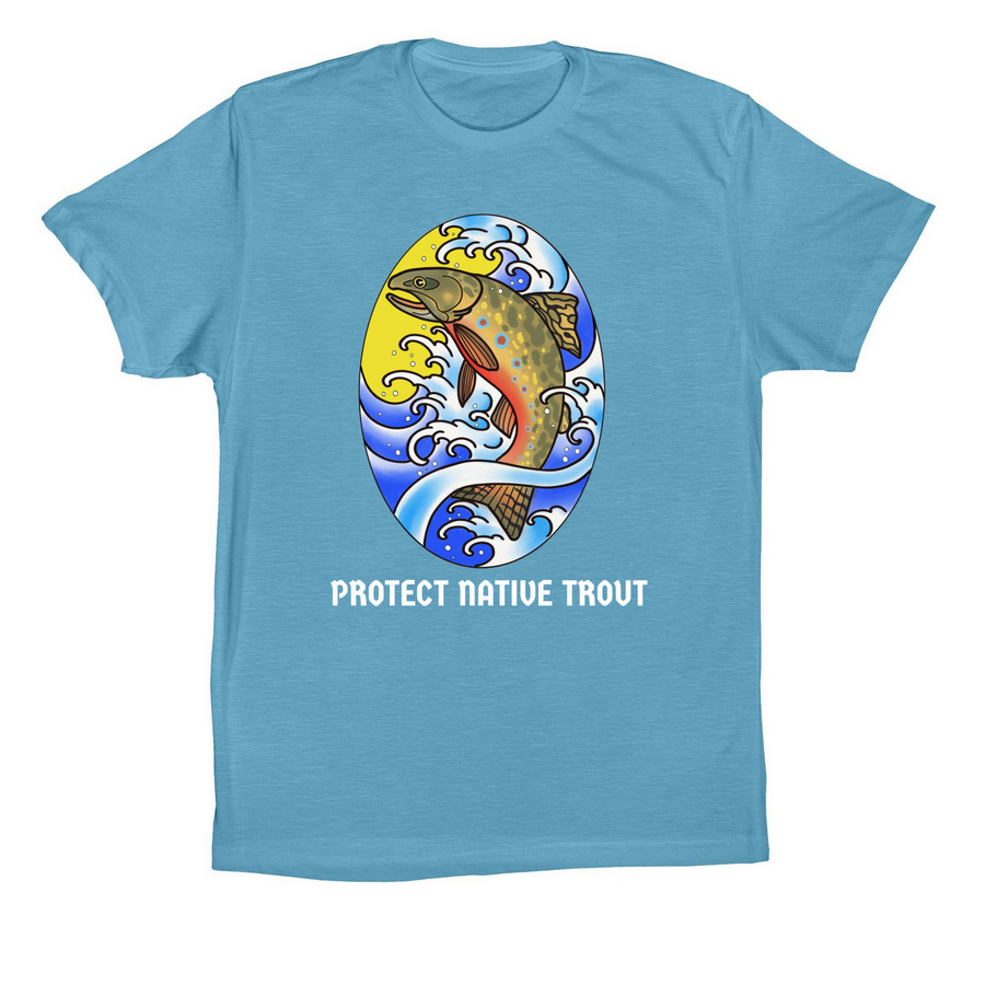 Protect Native Trout - Blue, a Ocean Blue Premium Cotton Tee