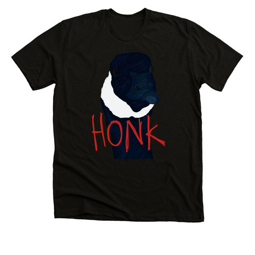 Funny Goose shirt, a Black Heather Premium Unisex Tee
