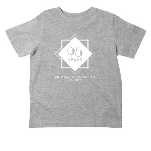 Cheverly 95th Toddler Tee Grey,&nbsp; Yellow, Pink, a Heather Toddler Tee