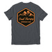 TRAIL BADGE TEE, a Terrain Grey Allmade Organic Cotton Unisex Tee (back-view)