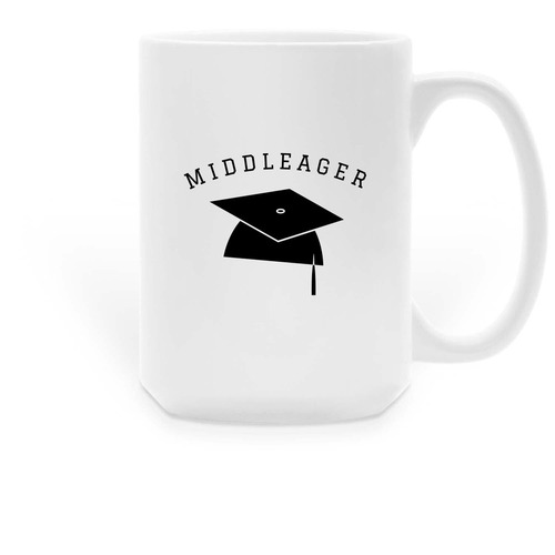 MIDDLEAGER, a White Large Coffee Mug